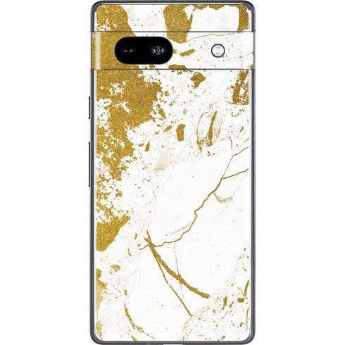 White Scattered Marble Google Pixel 7a Skin